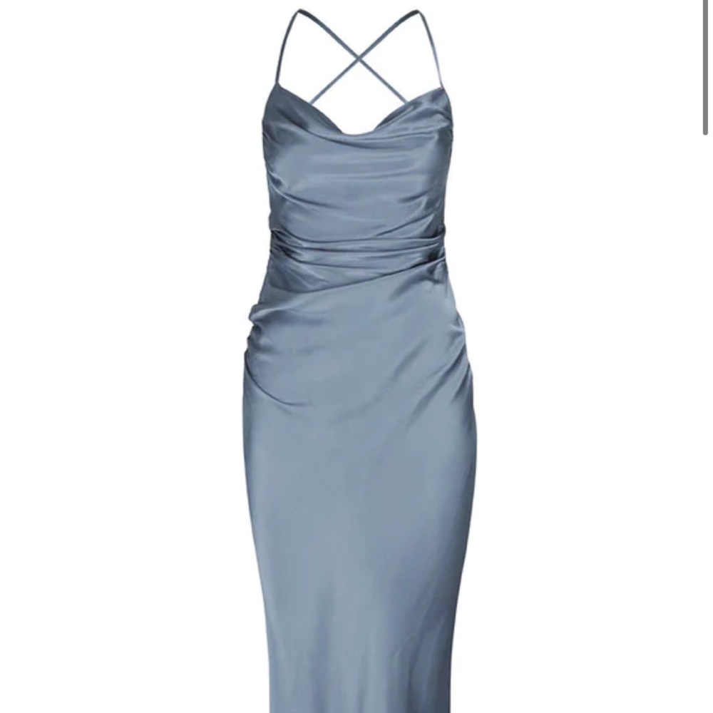 Shona Joy LA LUNE LACE BACK MAXI DRESS - BLUE SMOKE - Picture 5 of 7